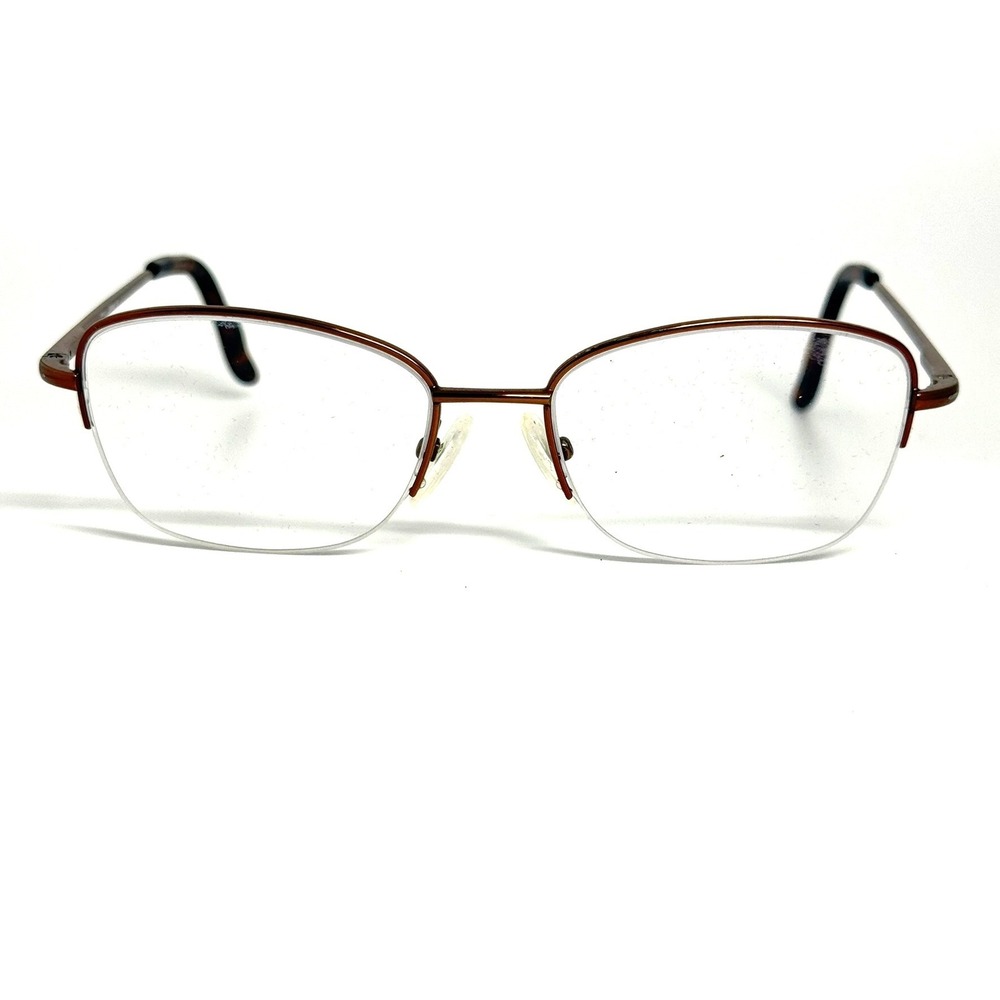 Saki Japan Handmade Eyeglasses Brown Semi Rimless MOD 409 52/17/140 Rectangular